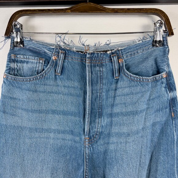 Express Jeans High Waisted Flare Distressed Boho Women's Size 4 Regular - Picture 2 of 7